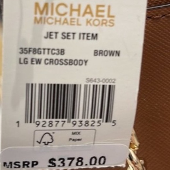 NWT Michael Kors Brown Jet set Large Crossbody Bag - Picture 8 of 10